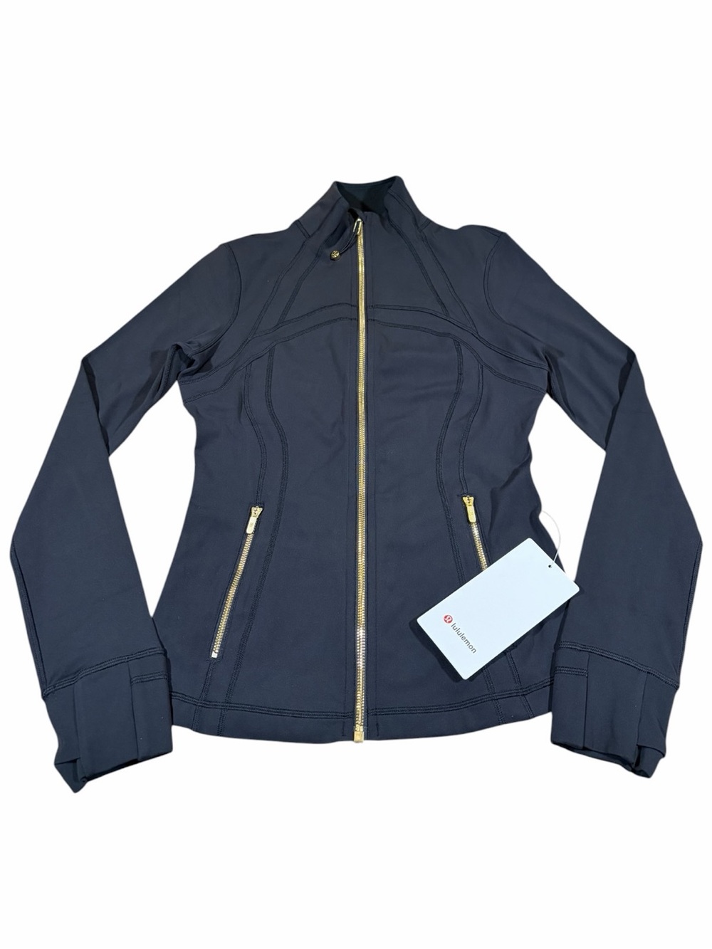 NWT Lululemon Define Jacket *Nulu *Gold Zip (Black/Gold) Size 6